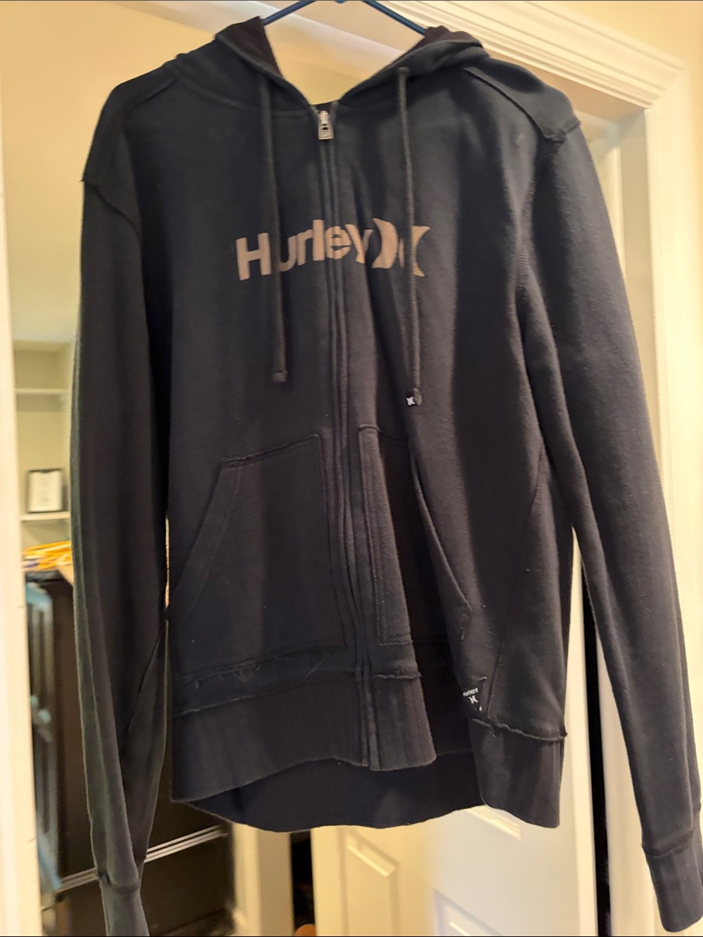 Hurley Black Full-Zip Hoodie with Logo